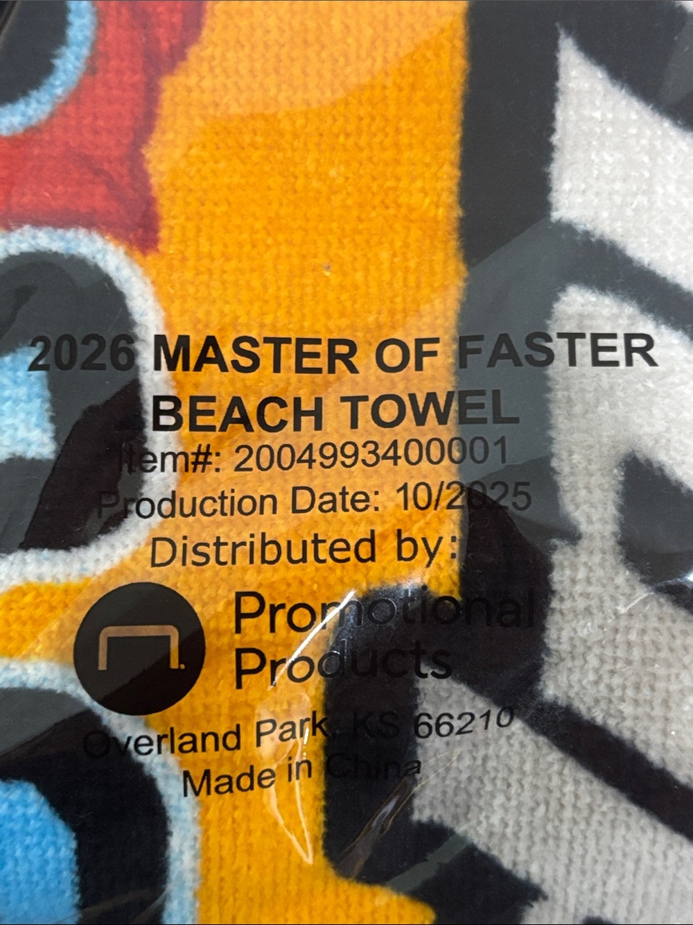 Snap-on 2026 Master of Faster Beach Towel New Sealed - Picture 2 of 2
